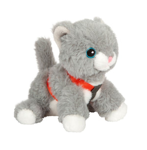Katze mit Tasche und Pflege-Set