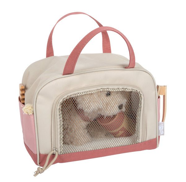 Plüschhund mit rosa Transporttasche und Pflegeset (ab 2 Jahren)