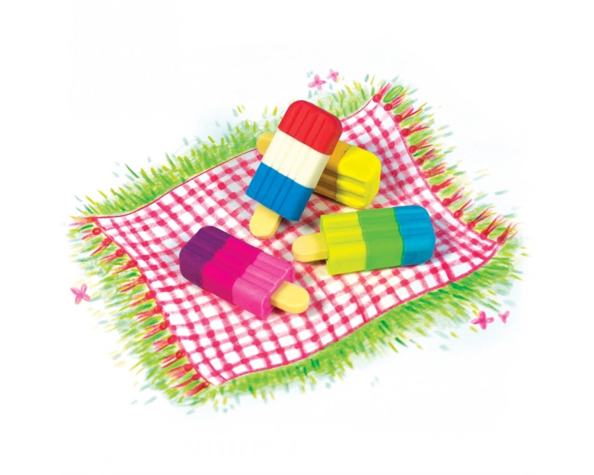 Duftende Radiergummis – Eis am Stiel