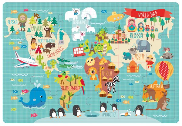 Puzzle XL – Weltkarte 3+ - Tublu.de