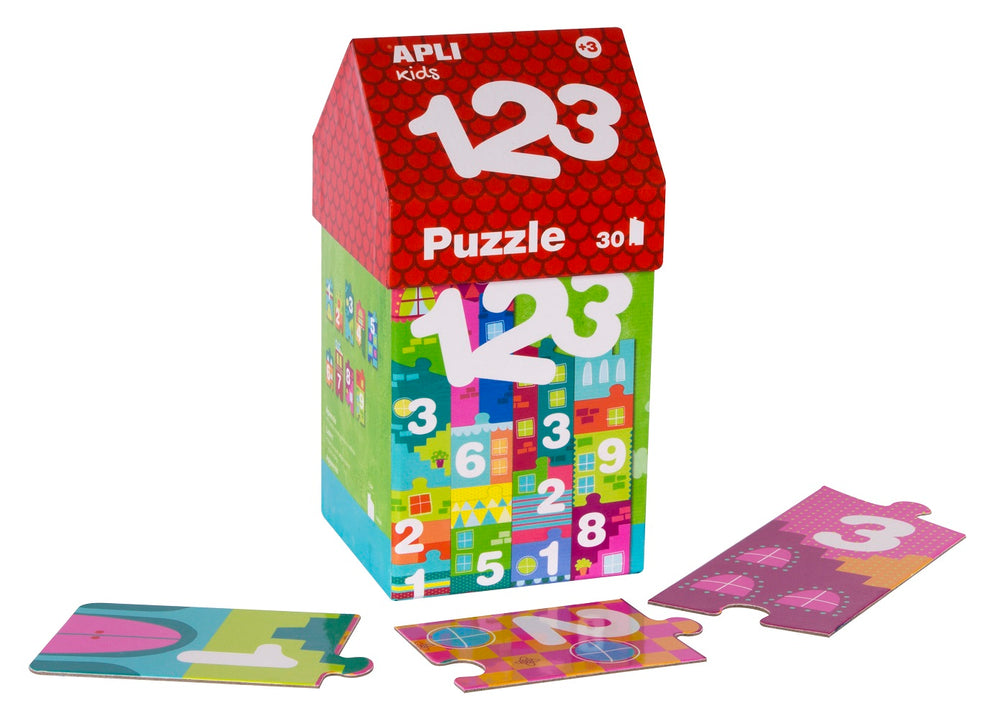 Puzzle im Kartonhaus – Zahlen 3+ - Tublu.de
