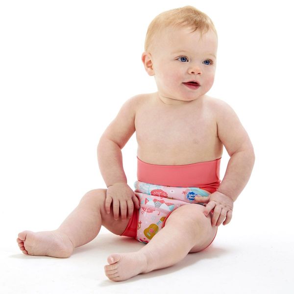 Schwimmwindel Happy Nappy 6-12 Monate Eule und Kätzchen (L)
