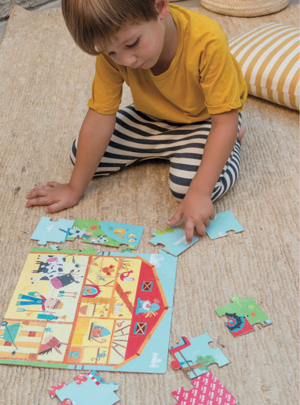 Puzzle in einem Kartonhaus – Zu Hause 3+ - Tublu.de