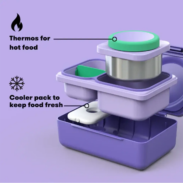 Lunchbox mit Thermosbehälter OmieBox Up – Galaxy Purple