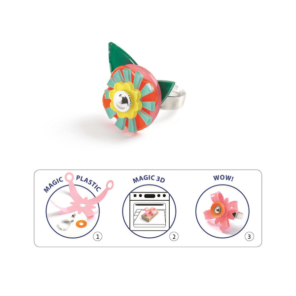 Zestaw artystyczny z plastikiem Djeco - Pierścionki - Tublu.de