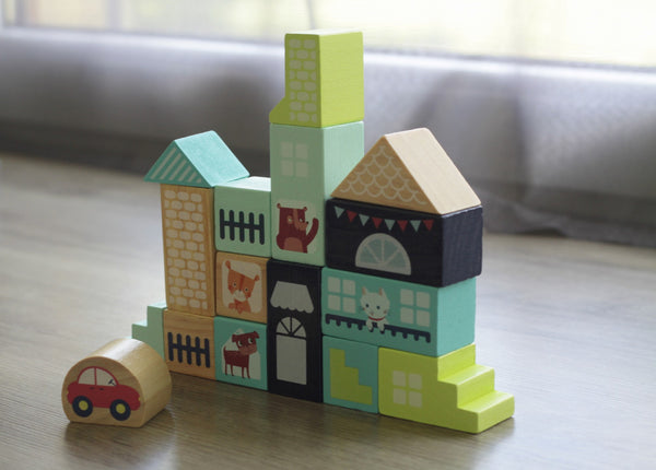 Holzklötze mit Beutel – Stadt - Tublu.de