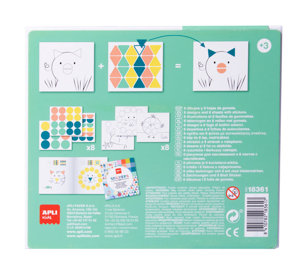 Stickerset mit geometrischen Motiven – Tiere - Tublu.de