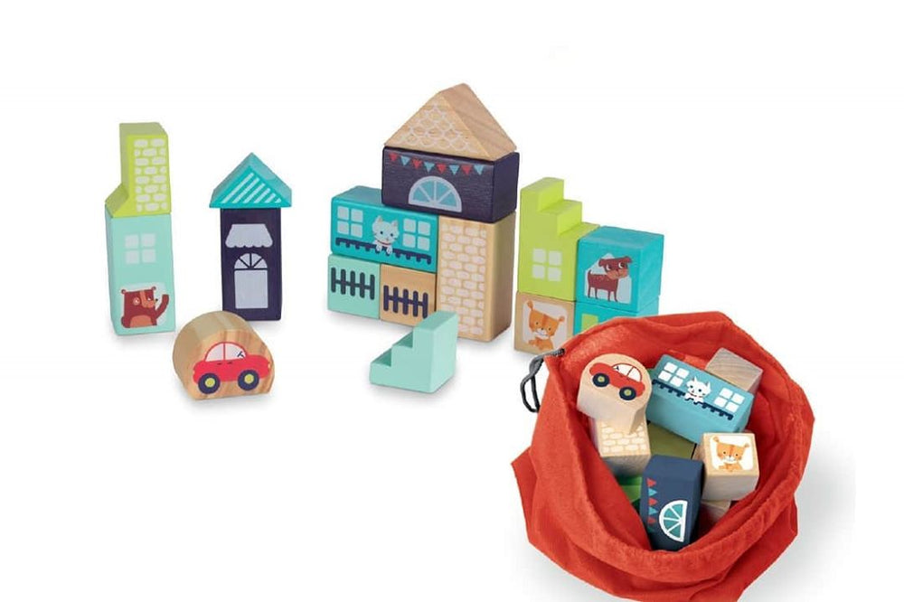 Holzklötze mit Beutel – Stadt - Tublu.de