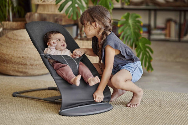 Babywippe BLISS 3D Jersey – Grau-Schwarz