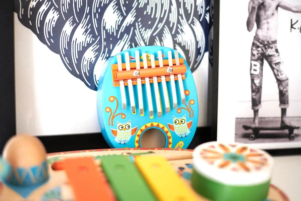 Holz-Kalimba-Instrument  - Eule - Tublu.de