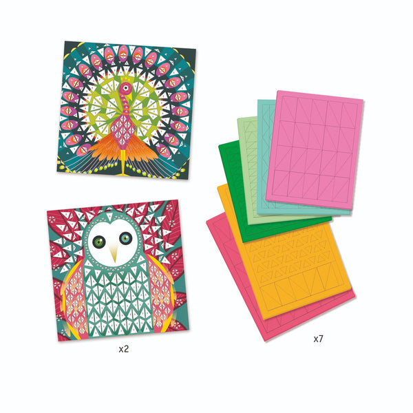 Kunstset – Schaumstoffmosaike – Pfau und Eule - Tublu.de