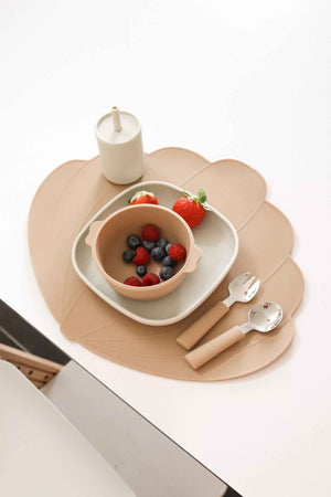 Talerzyki silikonowe That's Mine 2 sztuki - Brown/Feather grey