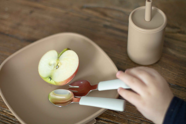 Talerzyki silikonowe That's Mine 2 sztuki - Brown/Feather grey