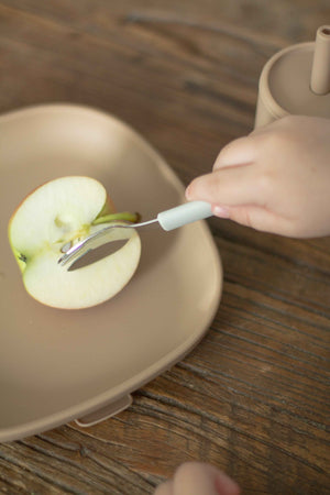 Talerzyki silikonowe That's Mine 2 sztuki - Brown/Feather grey