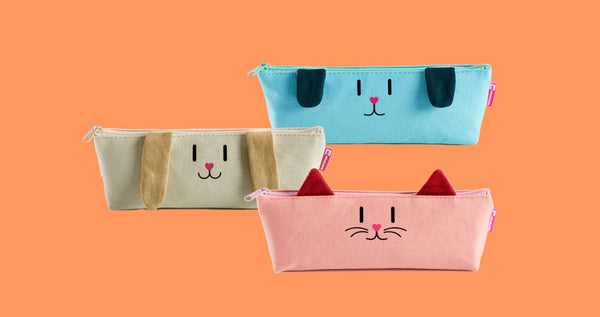 Federmäppchen mit Ohren – Blau