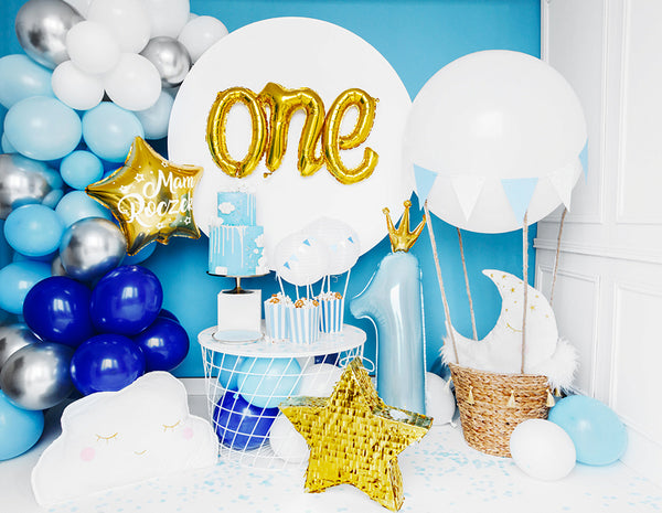 Folienballon 30 x 90 cm – Zahl 1 blau