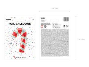 Folienballon – Zuckerstangenrot, 50 x 82 cm