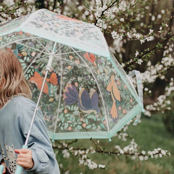 Regenschirm  - Vögel und Blumen - Tublu.de