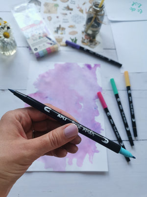 Doppelseitige Brush Marker - 6 Pastellfarben - Tublu.de