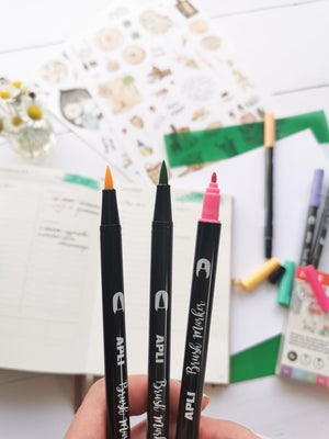 Doppelseitige Marker Brush Marker – 12 Farben - Tublu.de