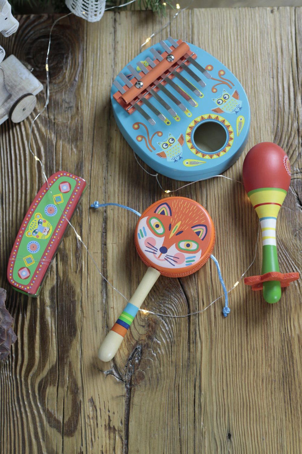 Holz-Kalimba-Instrument  - Eule - Tublu.de