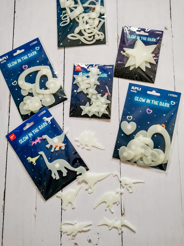 Fluoreszierende Aufkleber – Dinosaurier, 9 Stück - Tublu.de