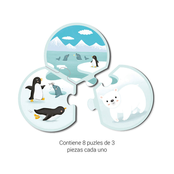 Dreiteiliges Puzzle – Tiere und ihre Umgebung 3+ - Tublu.de