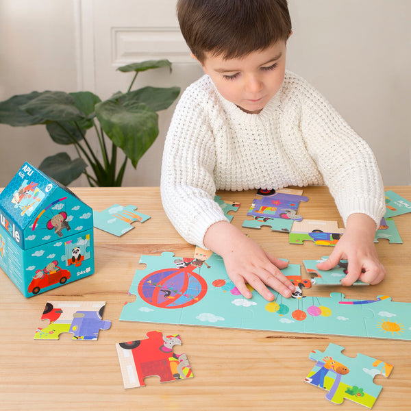 Puzzle in einem Kartonhaus – Safari 3+ - Tublu.de