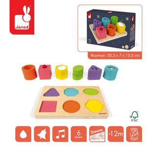 Sensorisches Holzpuzzle – Formen und Geräusche - Tublu.de