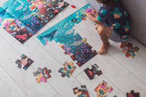 Leuchtendes Puzzle mit Mini-UV-Lampe – Ozean 24 Teile 3+ - Tublu.de