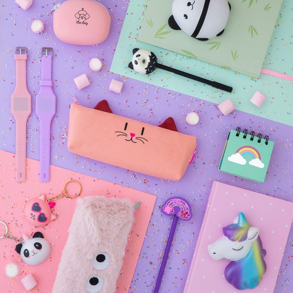 Silikon-Federmäppchen mit Tiermotiv – Maus