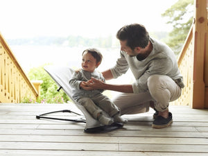 Babywippe BALANCE SOFT MESH – Silber/Weiß