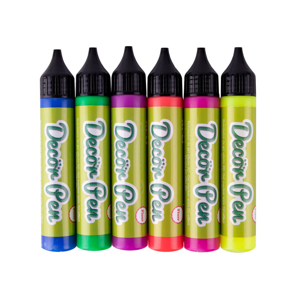 Gelstifte mit 3D-Effekt – Fluoreszierend 6 Farben - Tublu.de