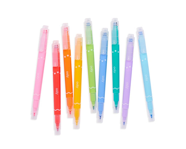 Beidseitige Filzstifte mit Stempeln – Confetti Stamp, 9er-Set