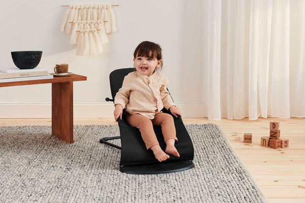 Babywippe BALANCE SOFT COTTON – Schwarz/Dunkelgrau