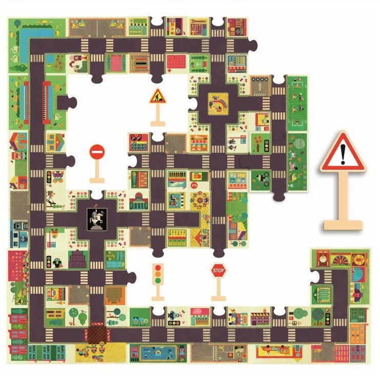 Riesenpuzzle  – Straße mit Verkehrszeichen - Tublu.de