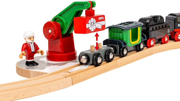 Weihnachts-Set mit batteriebetriebener Dampfeisenbahn