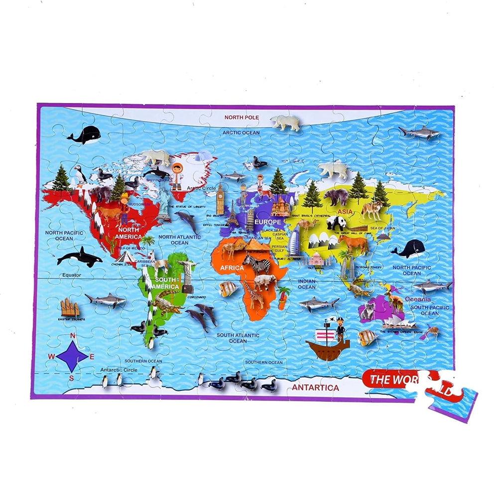 Puzzle in einer Metallkugel – Weltkarte, 100 Teile