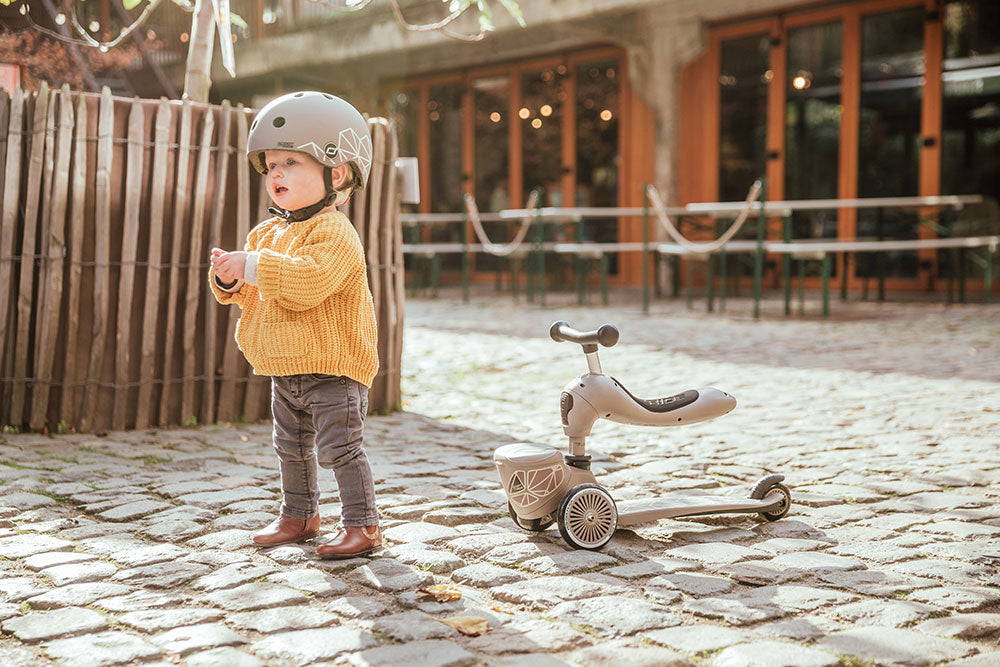 Laufrad und Fahrrad 2in1 Highwaykick 1 Lifestyle  1-5 Jahre - Brown Lines - Tublu.de