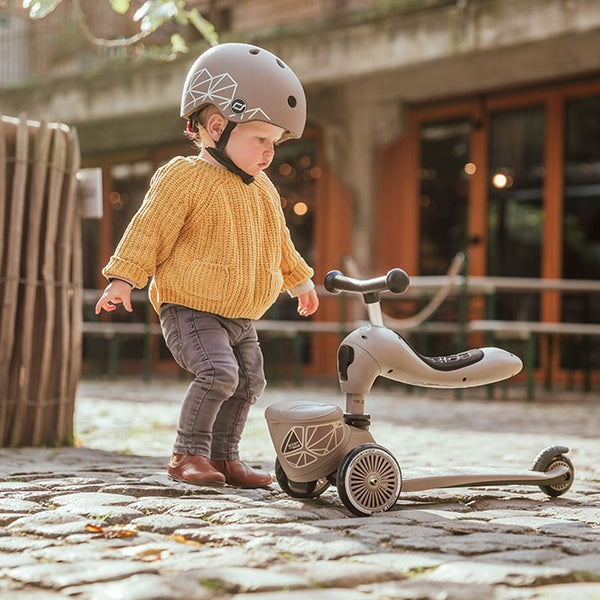 Laufrad und Fahrrad 2in1 Highwaykick 1 Lifestyle  1-5 Jahre - Brown Lines - Tublu.de