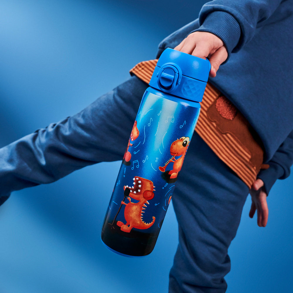 Edelstahl-Trinkflasche 600 ml - Dino-Band