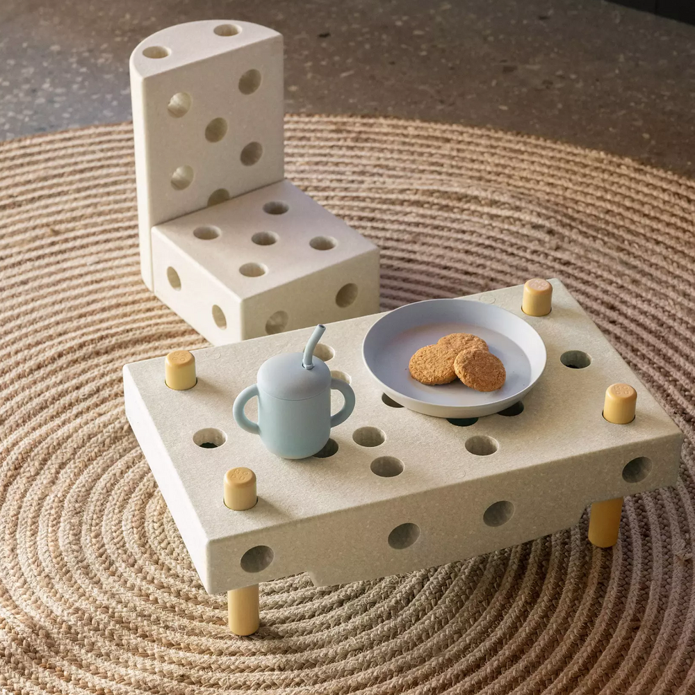 Kreative Bausteine zur Förderung der Grobmotorik Explorer Set – sandgrau 15 in 1