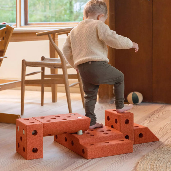 Kreative Bausteine zur Förderung der Grobmotorik Explorer Set – sandgrau 15 in 1