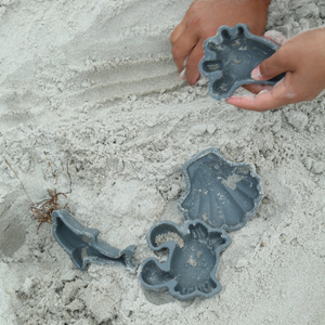 Silikon-Sandförmchen, 4 Stück – Dunkelgrau - Tublu.de