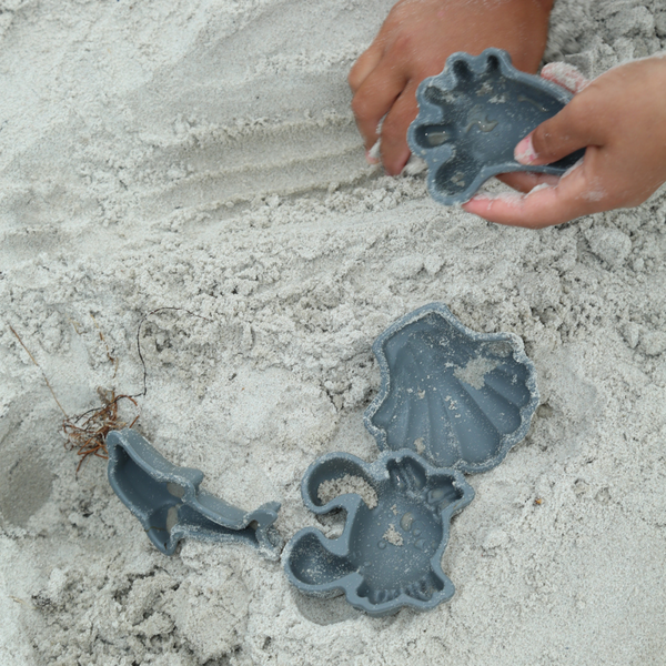 Silikon-Sandförmchen, 4 Stück – Dunkelgrau - Tublu.de