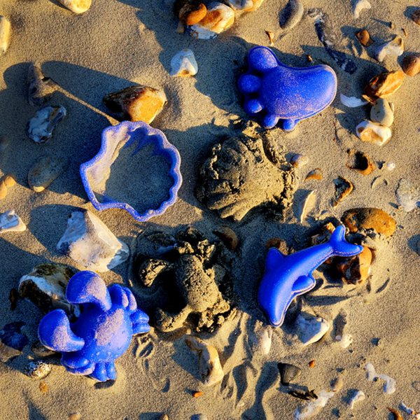 Silikon-Sandförmchen, 4 Stück – Dunkelblau - Tublu.de