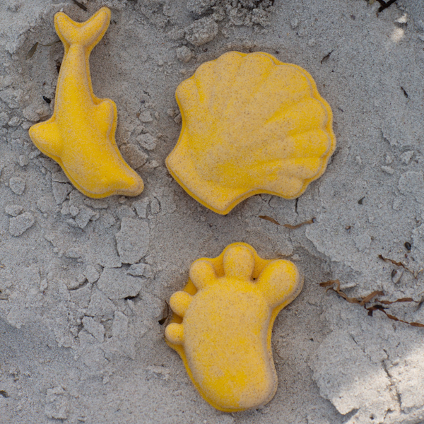 Silikon-Sandförmchen, 4 Stück – Pastellgelb - Tublu.de