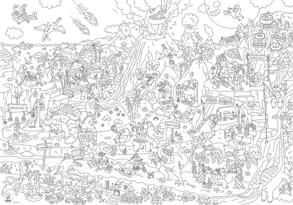 Riesiges Malbuch – Dinosaurier 100 x 70 cm - Tublu.de