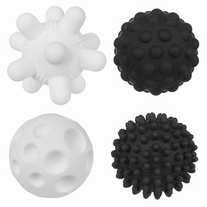 Sensorik-Bälle 4 Stück Schwarz-Weiß ohne Loch