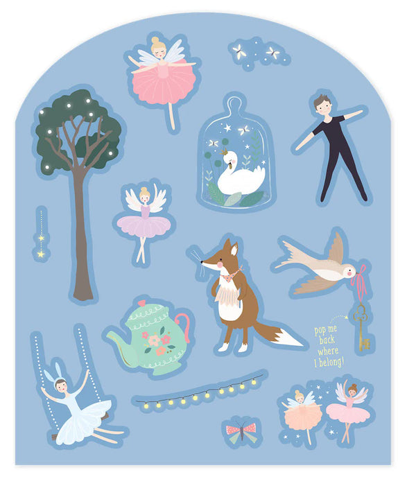 Zestaw naklejek wielokrotnego użytku Floss&Rock - Baletnice - Tublu.de